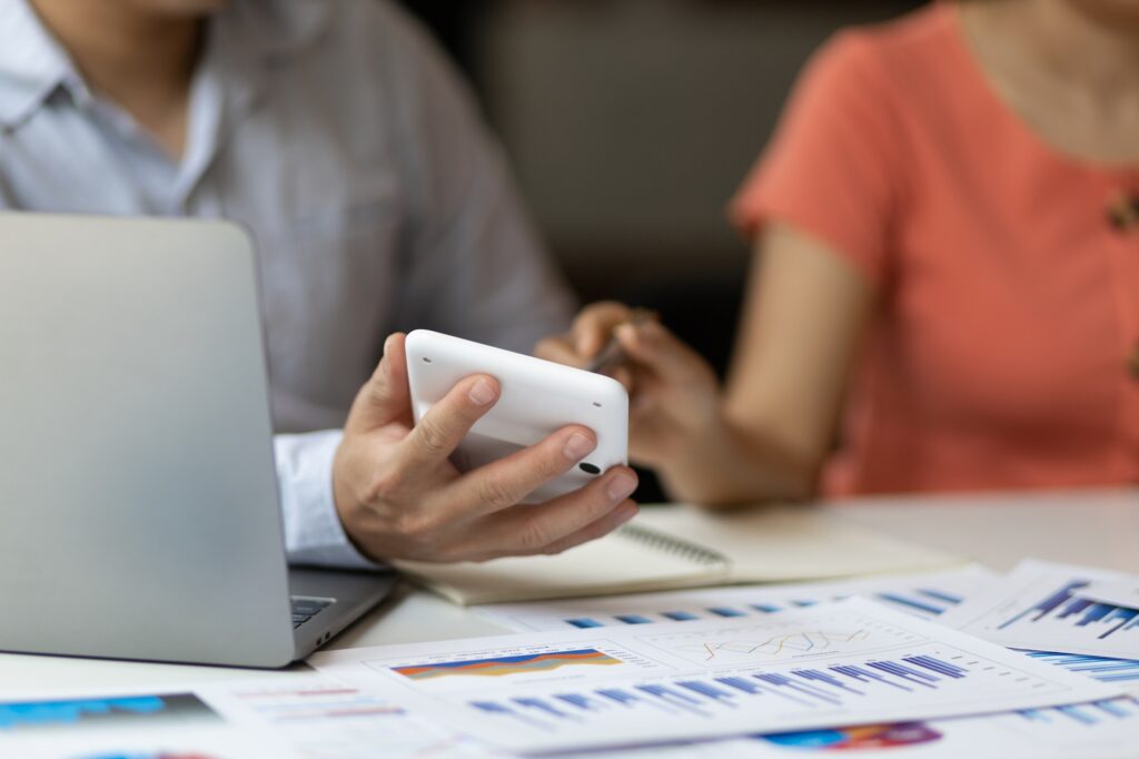 Accountant or financial advisor is consulting the tax, finance and loan interest system.